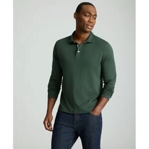 UNTUCKit Damaschino Long-Sleeve Polo in Dark Green